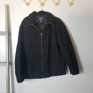 GAP 83% WOOL MENS BLACK DRESS COAT SIZE LARGE- SEE PHOTOS